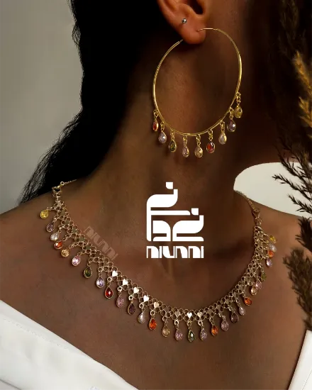 تصویر سرویس دست ساز گوشواره و گردنبند